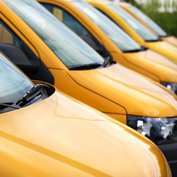 Row of yellow cars